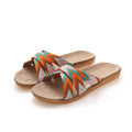 Custom 2025 Summer New Fashion Anti-Slip Indoor Home for Slippers Light Weight Linen Flip Flops for Women Femme Shoes Sandals Fo