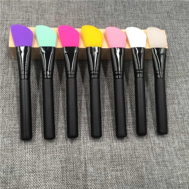 Wholesale Clay Mud Skin Care Applicator Brush DIY Spa Wood Handle Silicone Facial Mask Spatula