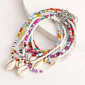 Wholesale Bohemian Beach Accessories Creative Double Layer Colorful Beads Anklet Beautiful Seashell Anklet Gifts for Women