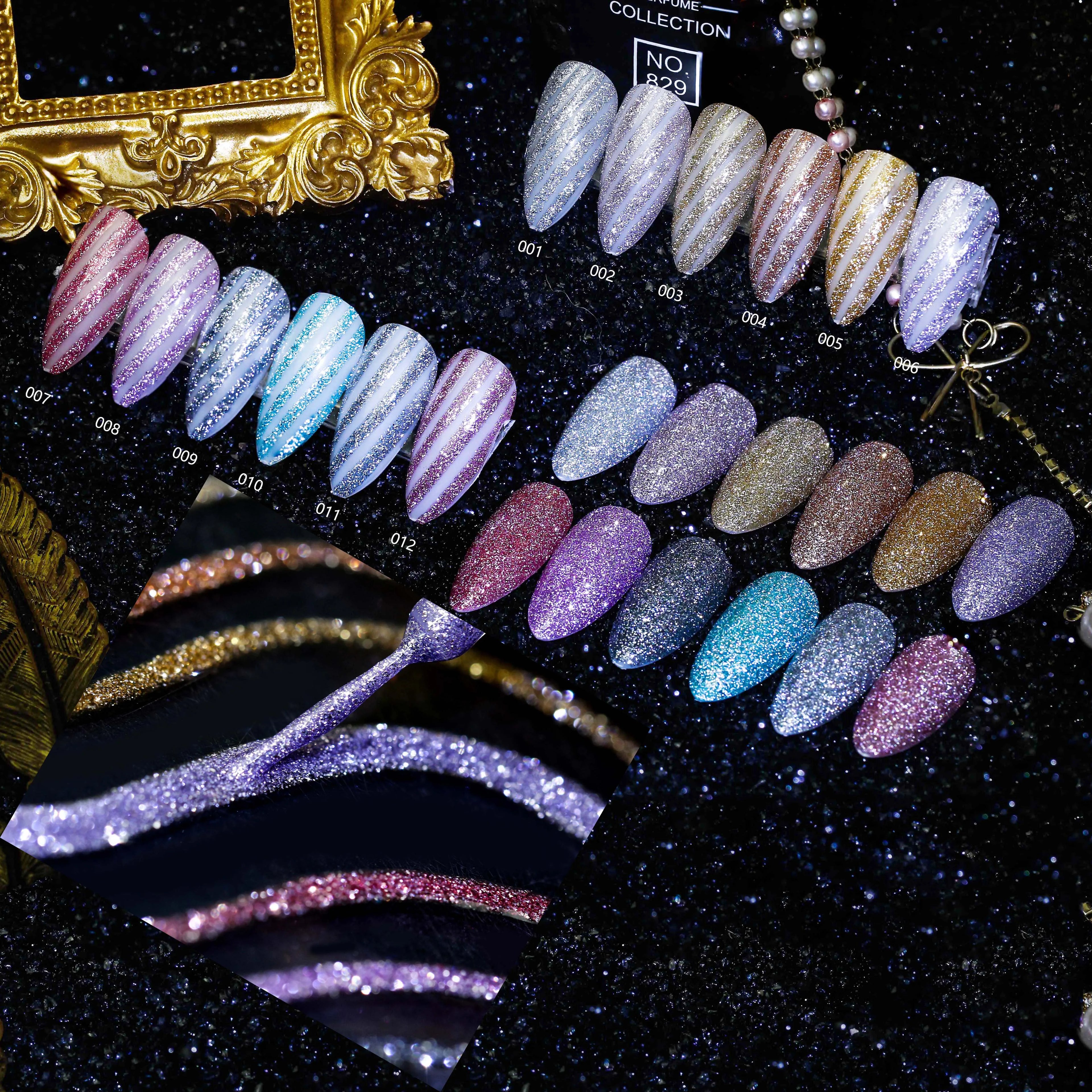 Rainbow Diamond Color UV Led Painting Line Gel Nail Polish Holographic Soak Off UV Gel Nail Polish for Nail Salon