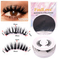 Custom Logo 3D Magnetic Lashes Easy to Wear With Applicator 2 Pairs Reusable Quantum Magnetic Eyelash Natural Looking Style Set