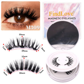 Custom Logo 3D Magnetic Lashes Easy to Wear With Applicator 2 Pairs Reusable Quantum Magnetic Eyelash Natural Looking Style Set