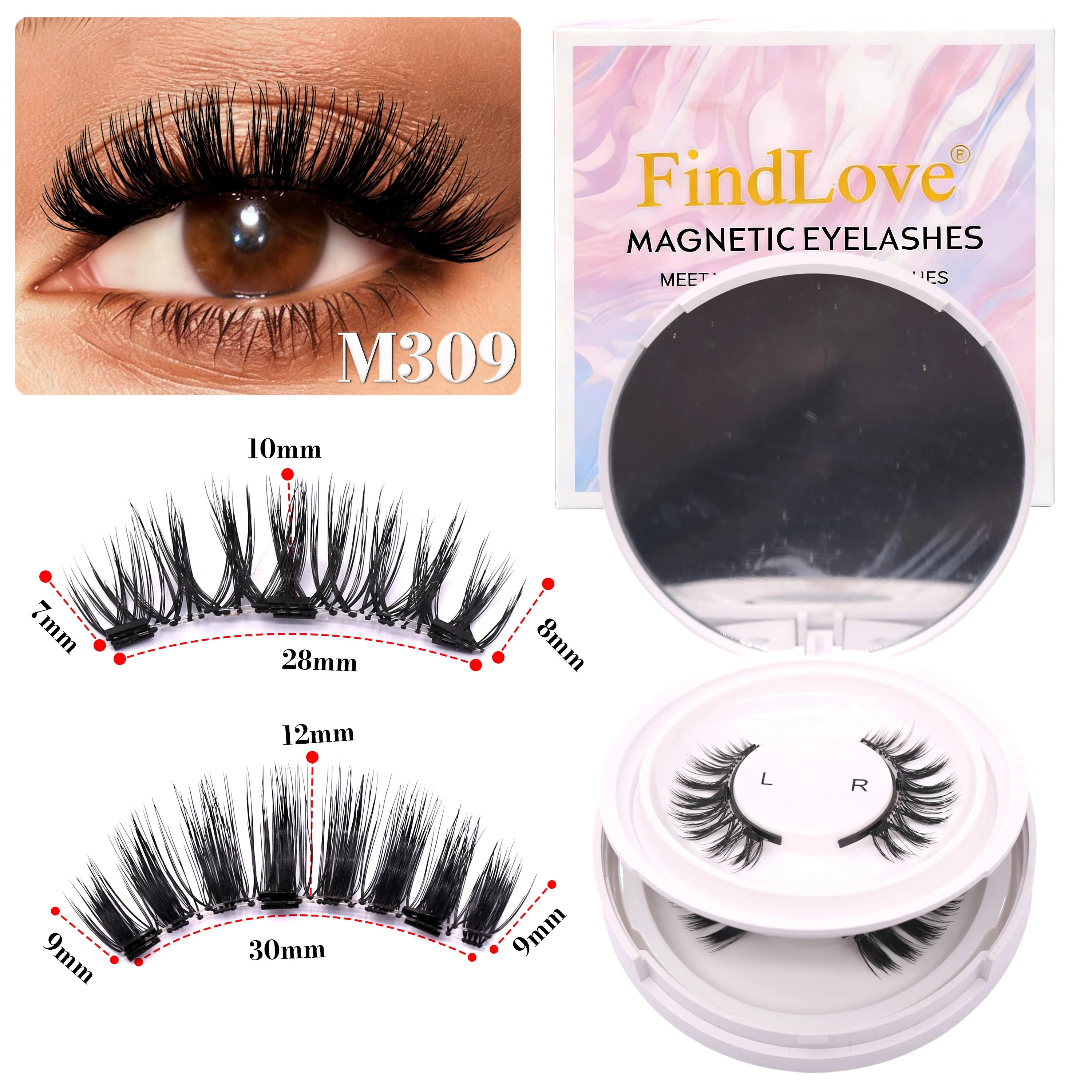 Custom Logo 3D Magnetic Lashes Easy to Wear With Applicator 2 Pairs Reusable Quantum Magnetic Eyelash Natural Looking Style Set