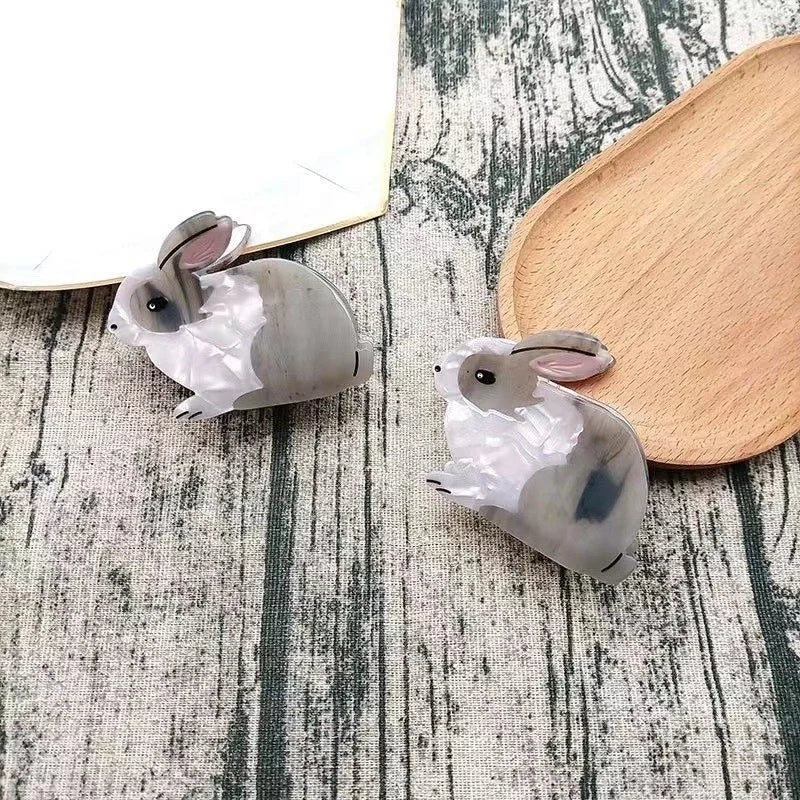 2024 Summer Cute Rabbit Hair Claws Women's Elegance Luxury Acetate Hair Accessories Hair Claw Clips for Girls