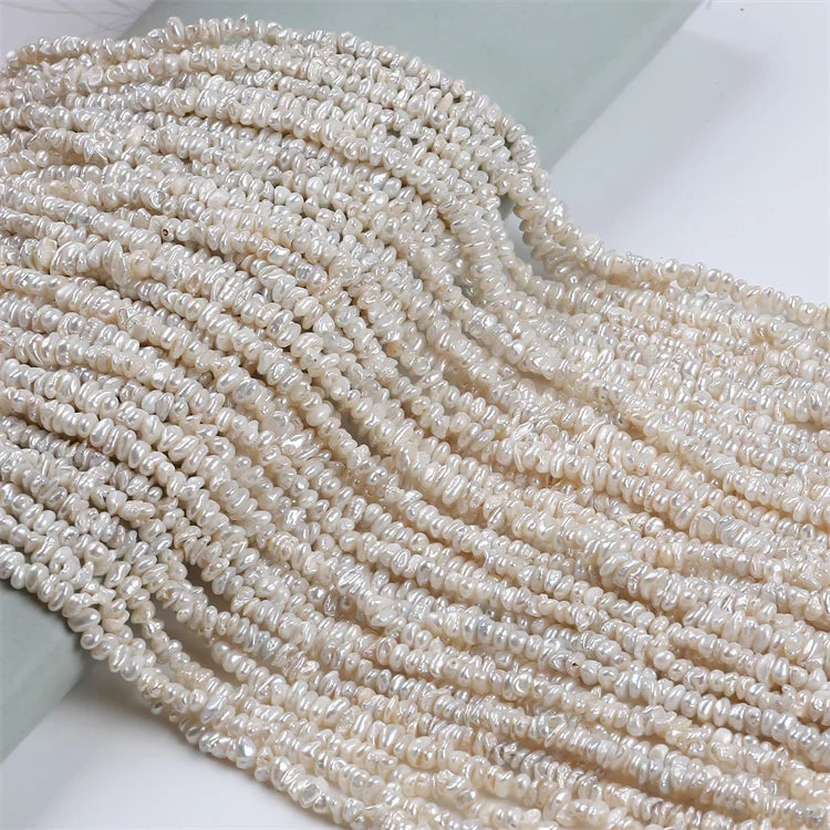Natural White 4-5mm Keshi Freshwater Pearl Strands Grade a 12g 2 Strand MOQ for Jewelry Making
