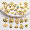 Classic Eye Brass Charms Pendants for Necklaces Bracelets Earrings Handmade Craft DIY Jewelry Making Accessories