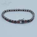 Silver 925 Original 5mm Round Brilliant Cut Diamond Test Past Black Red Moissanite Tennis Bracelet Chain for Women Fine Jewelry