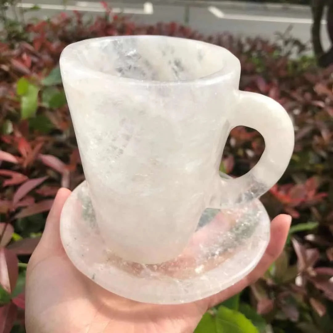 Wholesale High Quality Crystal Cup Natural Clear Quartz Carved Water Glass  for Sale