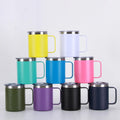 12oz Double Wall Vacuum Insulated Stainless Steel Tumbler Custom Logo Coffee Mug with Handle and Leak-proof Slide Lid for Water