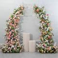 Hot Selling Mixed Color Half-Arch Flower Rose Runner Soft Blue Pink White Background Decor for Wedding Events Valentine's Day