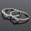 Customized Cute Bows Knot Rhinestone Earrings Large Rhinestone Hoop Earrings Evening Fashion Earrings Bulk Sale