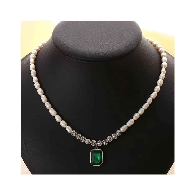 Wholesale Handmade Gold Heart Pendent Handmade Fresh Water Pearl Beads Natural Pearl Necklace Jewelry