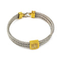 New Stainless Steel Customized Bracelet with Sliver 18k Gold Color Bracelet with Shiny Stone for Women Man