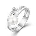 LULUFOCUS Wholesale Minimalist Fashion Design Jewelry Sterling Silver 925 Finger Pearl Ring For Girls