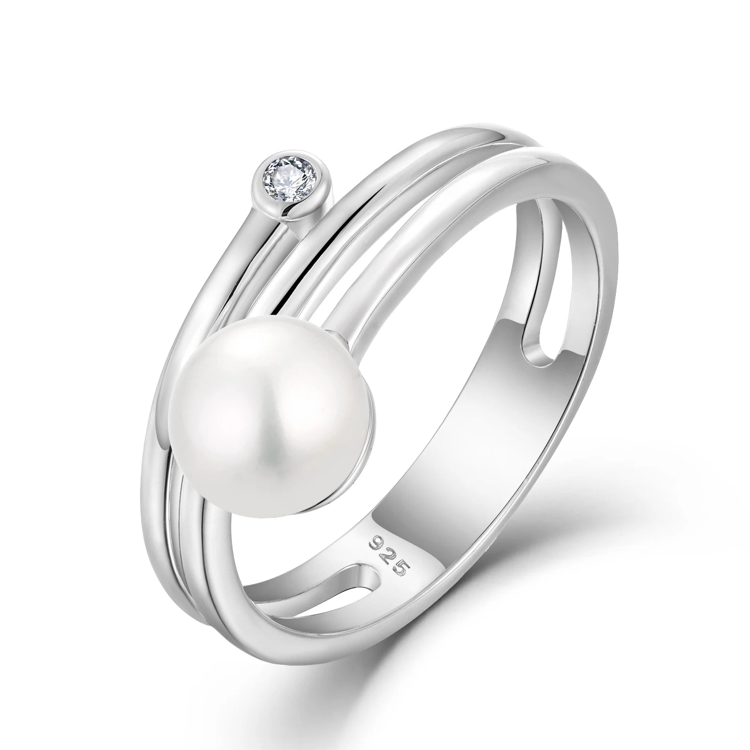 LULUFOCUS Wholesale Minimalist Fashion Design Jewelry Sterling Silver 925 Finger Pearl Ring For Girls