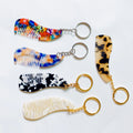 Travel Cute Women Kids Portable Colorful Tortoise Shell Marble Acetic Acetate Mini Pendant Keychain Acetate Pocket Hair Combs