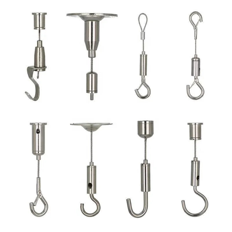 Nickel Plated Suspension Wire Rope Fittings Cable Gripper for Lighting Mounting Hanging Kits for Light Lifters