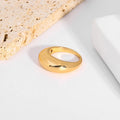 18K Gold Plated Stainless Steel Trendy Chunky Dome Ring Puffy Dome Stackable Rings for Women Daily Waterproof Jewelry Gift