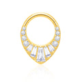 G23 Titanium Septum Clicker Nose Ring 16G Segment Tragus Cartilage Daith Hoop Earrings Zircon Jewelry for Children's Wedding