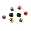 Eco-friendly Gold Beads Necklace Accessory Metal Mini Bead Logos Round Shape Jewelry Stamped Name Holes Pendant for Pearl Chains