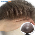 Newtimes Hair Hand Tied 100% Indian Virgin Remy Human Hair System Medium Density Toupee With Skin Model Wave Style