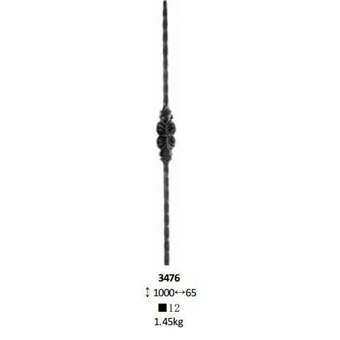 Ornamental Wrought Iron Components Hammered Metal Balusters for Staircase Railings Handrail Balustrade Gate Fence Parts