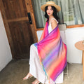2025 Pashmina Colorful Silky Tropical Colorful Exotic Pashmina Wrap Shawl Scarf Rainbow Pashmina