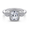 925 Sterling Silver Rings Square Cubic Zirconia Ring Custom LOGO Jewelry Engagement Diamond  Wedding Rings for Women