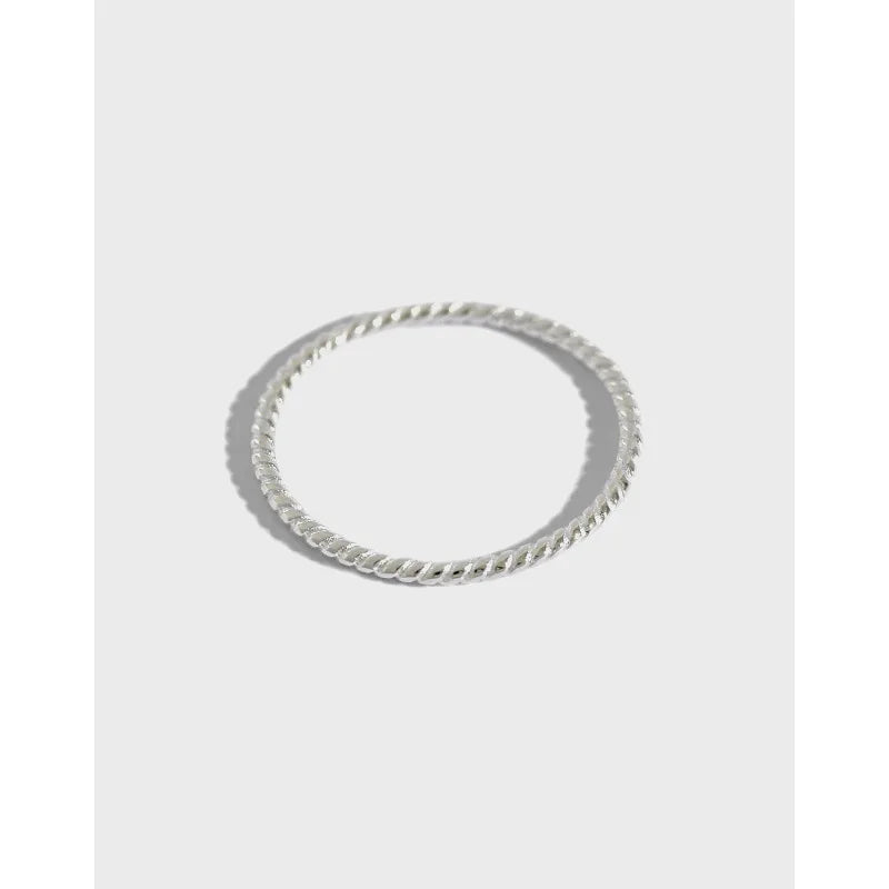 New Design Jewelry S925 Sterling Silver Twist Thin 925 Rings for Women AR2075