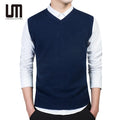 OEM Wholesale Trending Autumn Men Clothing Sleeveless Knitwear V Neck Casual Plus Size Waistcoat Sweaters