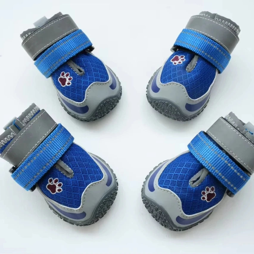 Wholesale Pet Dog Boots in Small & Large Sizes Waterproof Anti-Slip Summer Shoes Reflective Leather Classic Style Solid Pattern