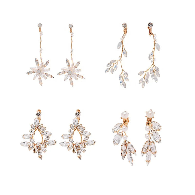 Trendy Wedding Fashion Jewelry More Styles Drop Earrings with Rhinestone Crystal Trendy Accessories
