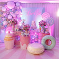Candy Land Birthday Decoration Fiberglass Giant Cotton Candy Lollipop Sculpture Display Props