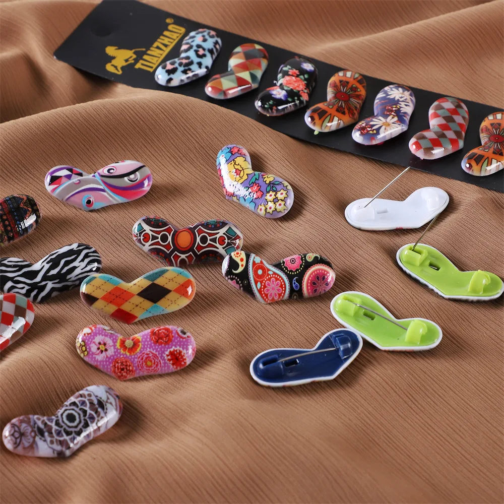 Sharut New Fashionable Printing Headspin Jewelry Neck Clip Oval Pin Scarf Buckle Fixed Scarf Safety Pin