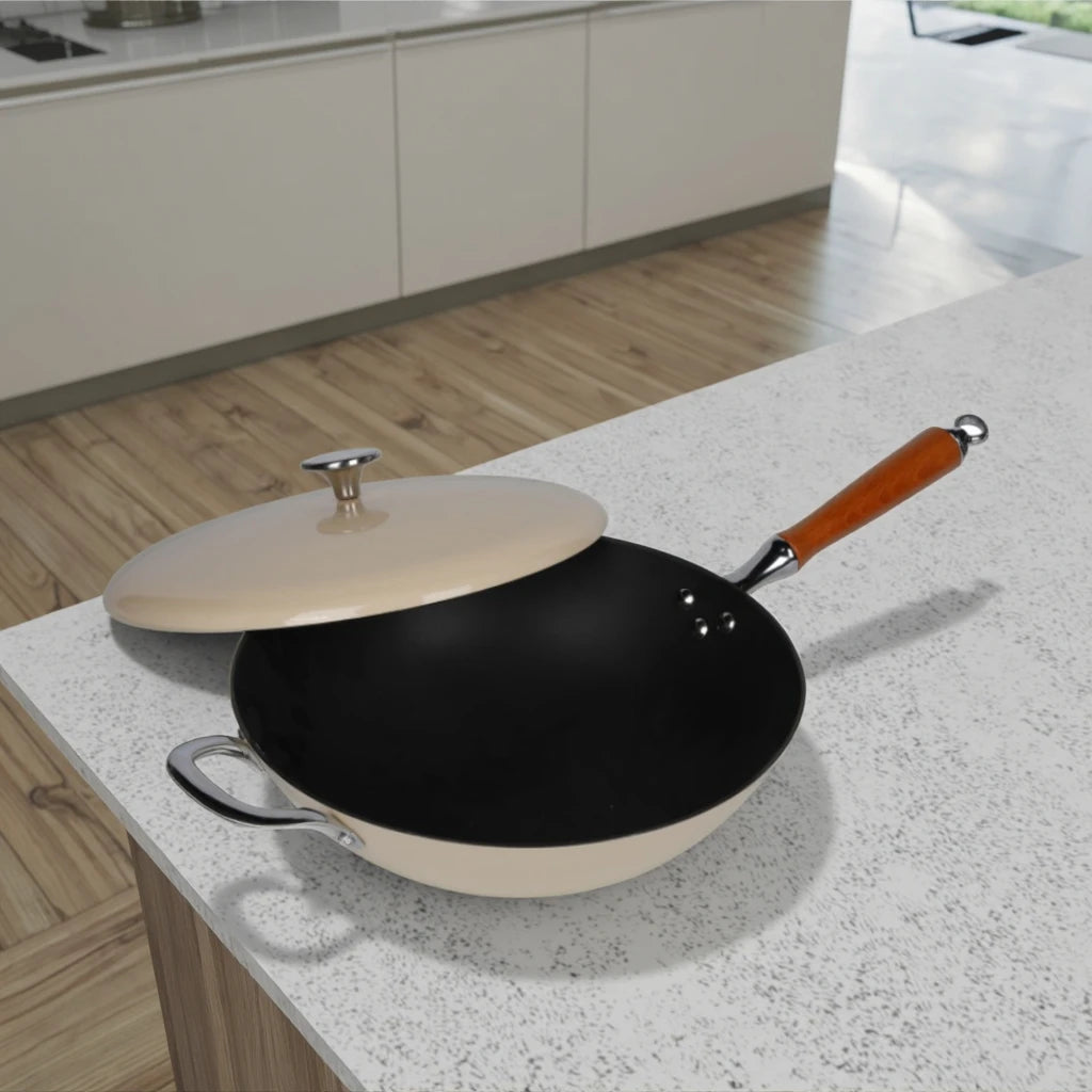 Modern Design Cast Iron Nonstick Steak and Pancake Skillet Gas Stove and Cooking Metal Skillet Kitchen Frying Pan