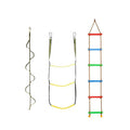 Lightweight Plastic Kids Swing Set with Climbing Rope Ladder and Spring Hooks Safe Outdoor Playgrounds for Gardens