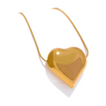 JINYOU 1417 Stainless Steel 316l Heart Pendant Necklace for Women Metal Texture Romantic Gold Color Jewelry Bijoux Anniversary