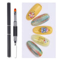 Double Side Spatula Nail Art Pen Brush Manicure Tip Extension Acrylic Builder Nail Art Brushes