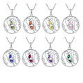 925 Sterling Silver Butterfly Pendant Necklace Rhodium Plated Birthstone Colorful Cubic Zirconia Butterfly Necklace for Women