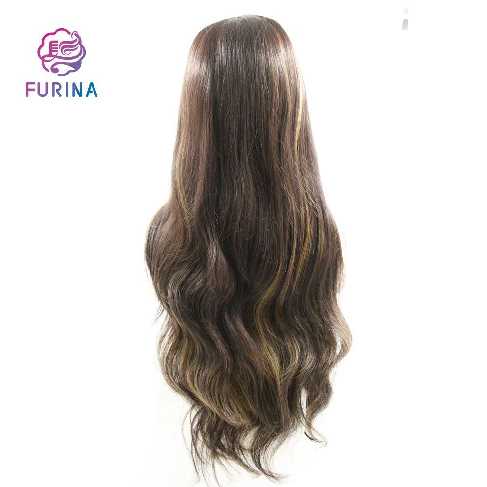 Furina Synthetic Wigs Blonde Synthetic Lace Wigs Natural Hairline Wholesale swiss Lace Wig for Women
