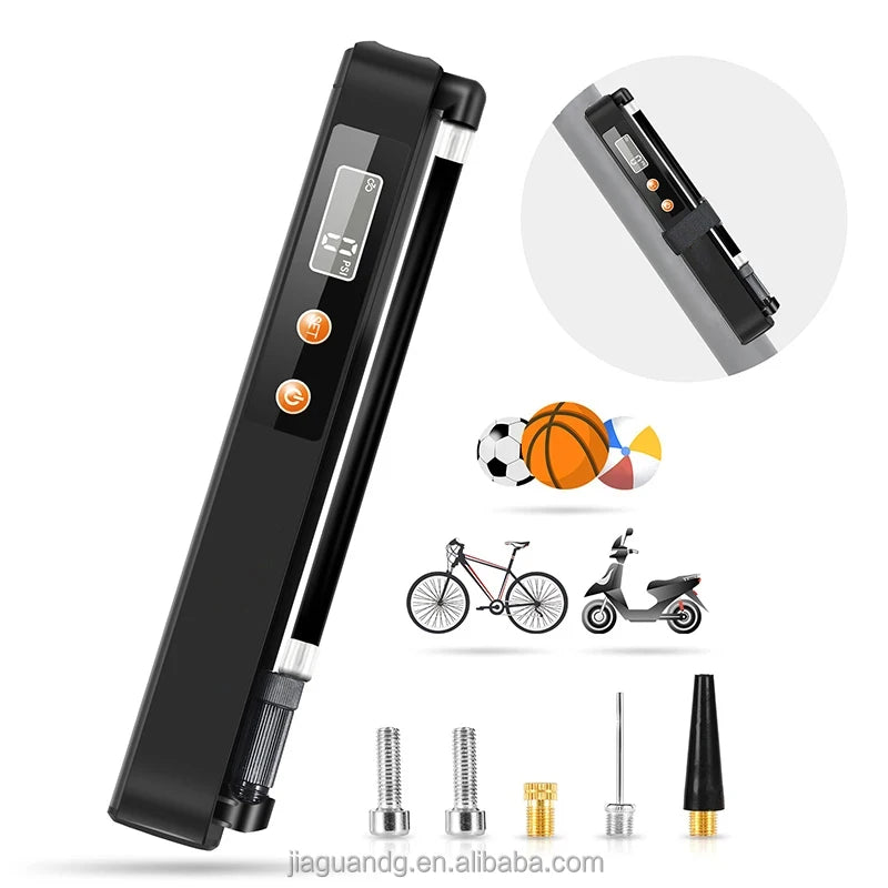 Prostar Smart Mini Portable Wireless Electric Bicycle Pump Automatic Digital Schrader/Presta Valve 130PSI High-Pressure Aluminum