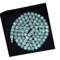 Wholesale Price 925 Sterling Silver 24inches 6.5mm Blue Green Colored Moissanite Tennis Necklace Chain