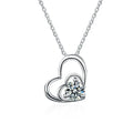 925 Silver Classic Love-Shaped 50-Point Moissanite Pendant With Clavicle Chain Elegant Necklaces for Women