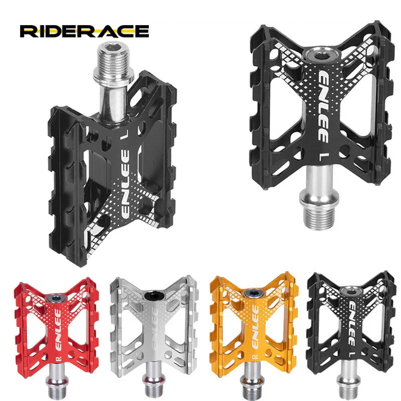 RIDERACE Bike Pedals Ultralight Aluminium Alloy DU Bearings MTB Pedal N13 Cycling Ultra Axle Pedals for Outdoor Sports Riding
