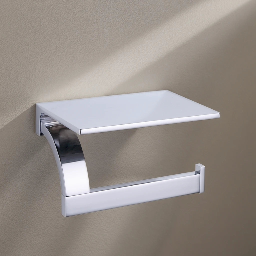 Modern Design Wall-Mounted Chrome Toilet Paper Holder Elegant Bathroom Set Accessory