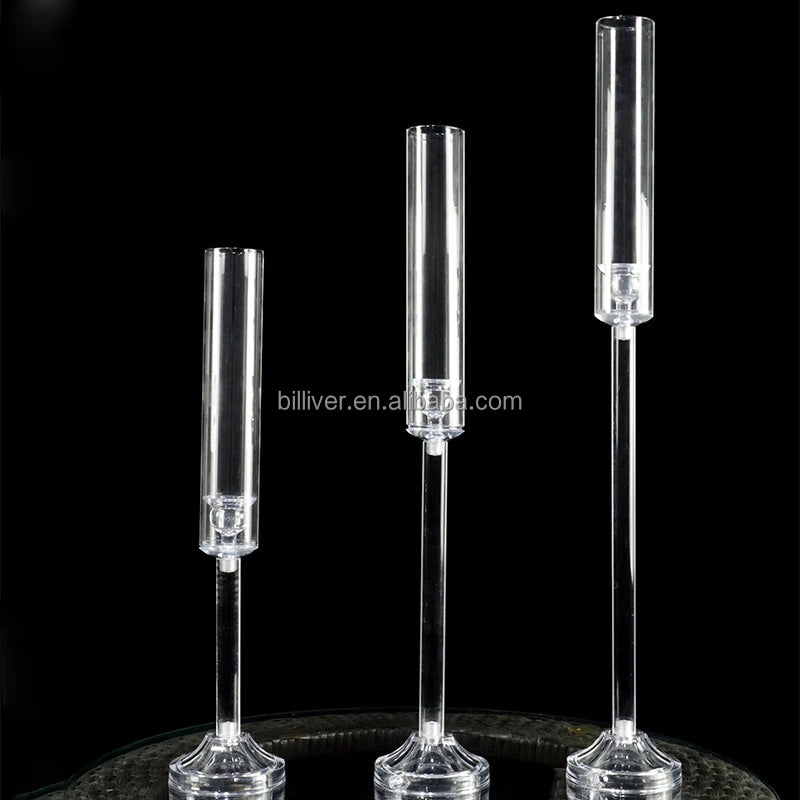 Tall Candle Holder Tube Chimney for Wedding Table Decoration Glass Candle Holder clear Candlestick