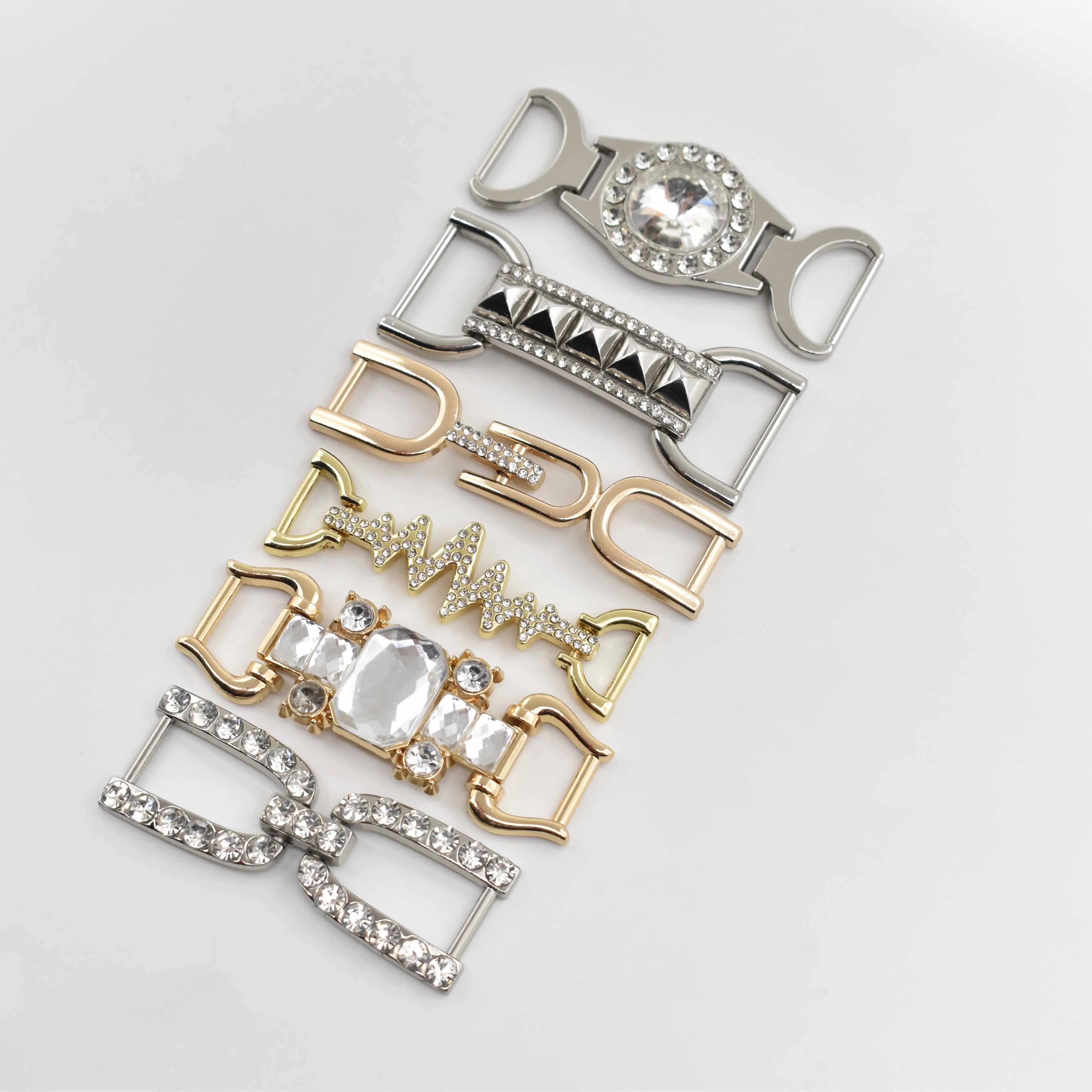 LT-6 Diverse Design Lady Chain Buckle with Rhinestones Zinc Alloy Anti-Seawater Corrosion Garment Accessories