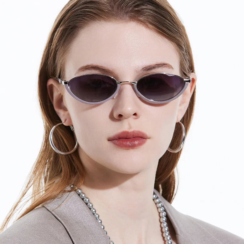 2025 New Fashion Cat Eye Sunglasses Outdoor Sun Shade Retro European&American Triangle Metal Frame Designer Sunglasses Women