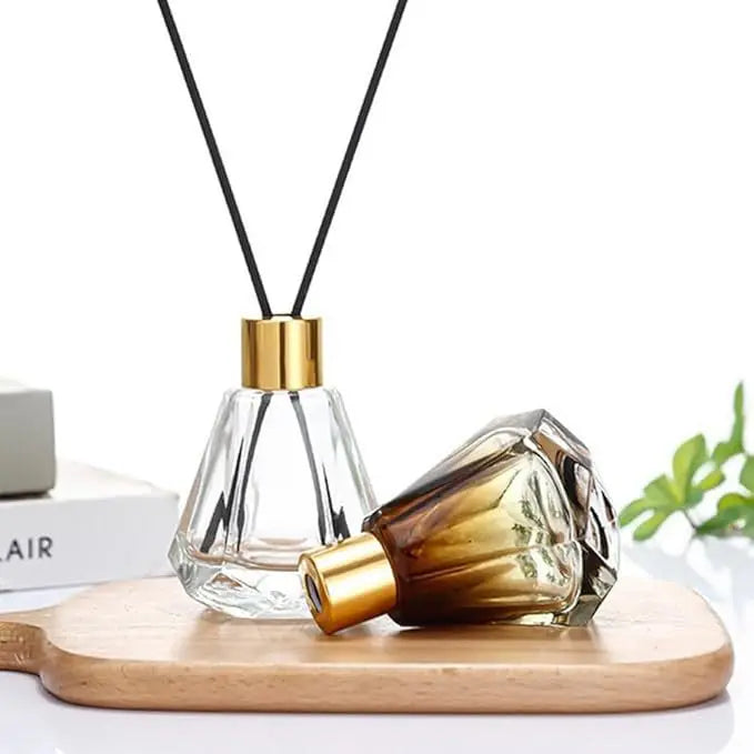 Sunshine Hot Sell Amber 60ml Custom Printed Empty Air Fresh Unique Reed Diffuser Bottle for Home Room Scent Fragrance Decoration