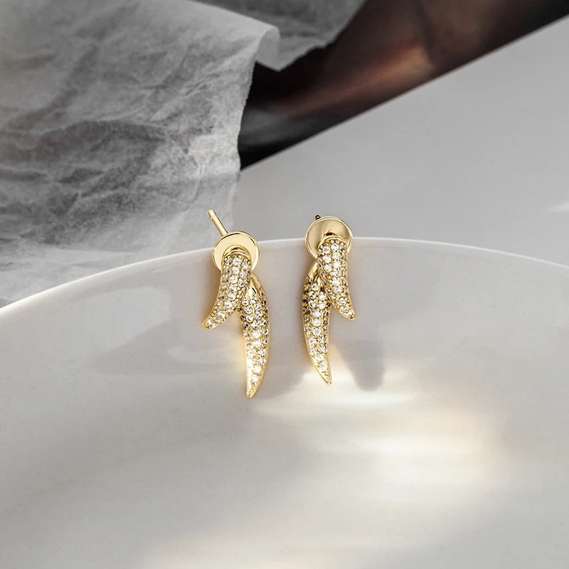 Wholesale Angel Wing Fashion Sterling Silver 925 Zirconia Trendy Kali Earring for Women